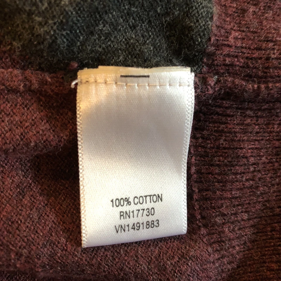 Suéter Merona para mujer borgoña a cuadros talla L Foto 3 de 4