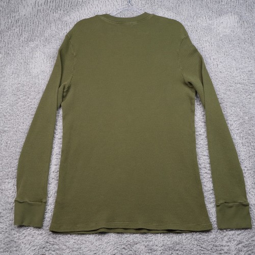 Cotton Citizen Thermal Shirt Mens XL Olive Green Waffle Knit Sweater Made in USA - Picture 10 of 15