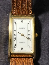 Vintage Exactly Swiss Made Women’s Watch Tank Rectangular Wristwatch New Battery