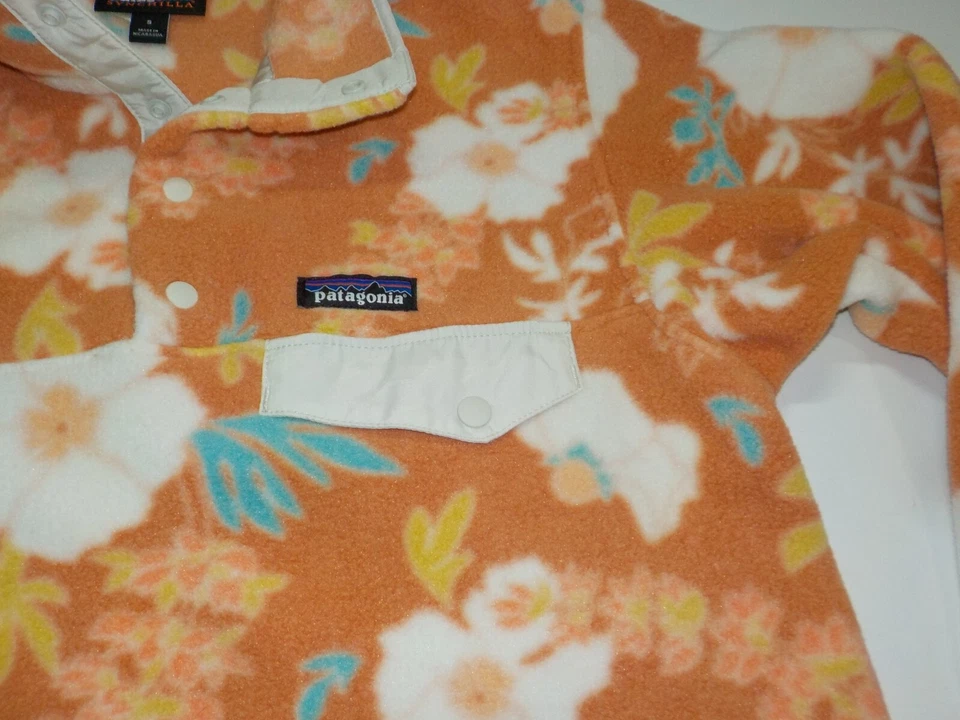 Pullover polar Patagonia Synchilla Snap-T Flower Power grande tostado melocotón pequeño Foto 2 de 4