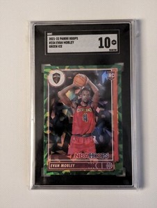 2021-22 Evan Mobley Panini NBA Hoops Green Ice #234 SGC 10 GEM Cleveland Cavs