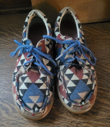 Twisted X Hooey Loper Shoes - Womens 7.5M - Aztec Southwest - Canvas Rodeo - Picture 4 of 8