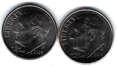 2023-P+D Brilliant Uncirculated Two Types Roosevelt Dime Coins!