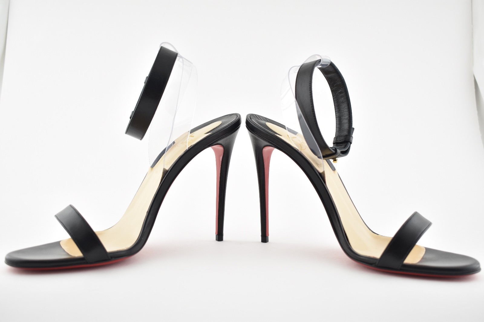 NIB NIB NIB Christian Louboutin Jonatina 100 Black PVC Ankle Strap Sandal Heel Pump 37 71fbea NIB NIB NIB Christian Louboutin Jonatina 100 Black PVC Ankle Strap Sandal Heel Pump 37 71fbea