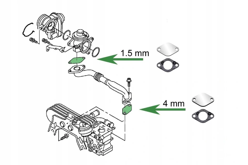 2x AGR Verschlussplatte mit 2x Dichtung für 1.9 2.0 TDi VW BORA GOLF PASSAT POLO - Bild 4 von 4