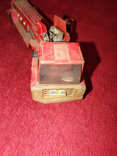 Buddy L Hook N Ladder Pressed Steel Fire Truck OLD FOR PARTS AS IS 16 1/2 Read - Picture 7 of 9