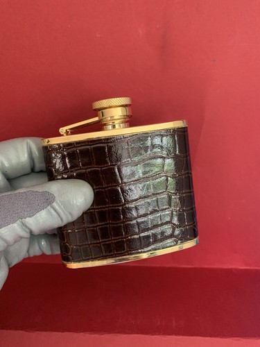 HIP FRASK 4 Oz WITH LEATHER COVERING NEW PETACA LICOR - Imagen 7 de 16
