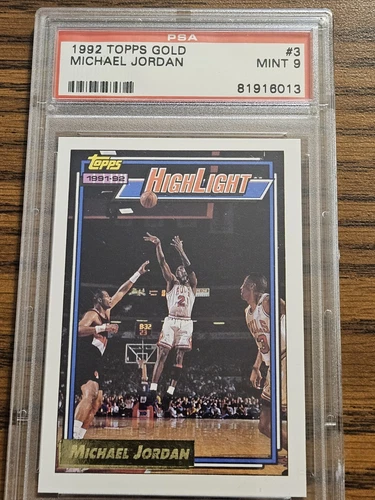 Michael Jordan 1992 Topps Gold card#3  psa 9