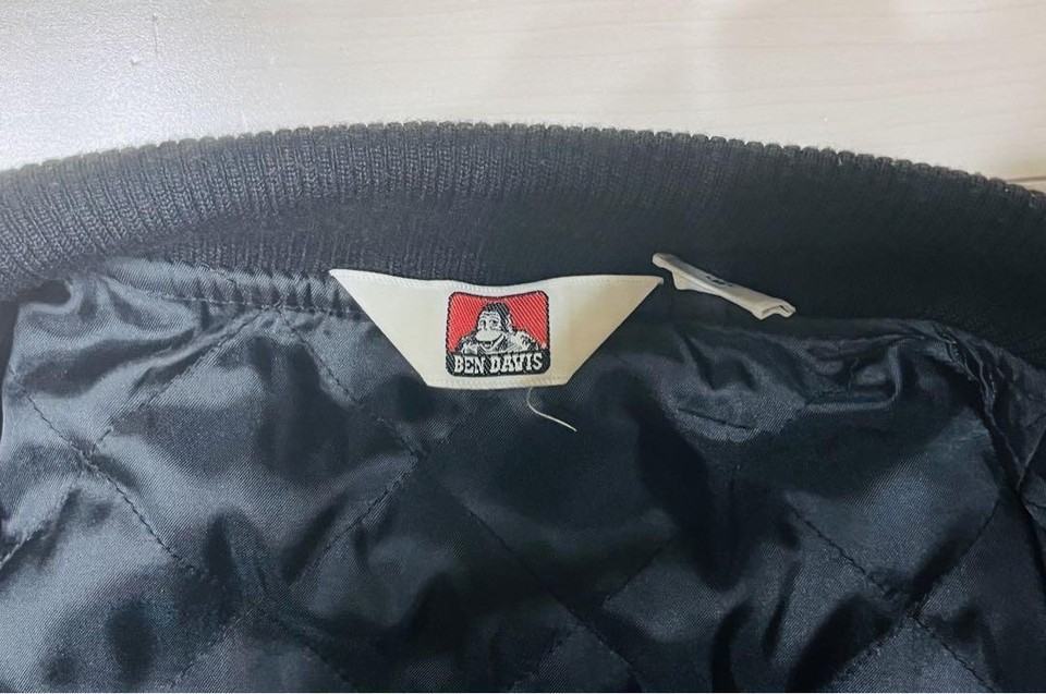 BEN DAVIS Melton Wool Jacket Black M Embroidered Work Clothes Design eBay