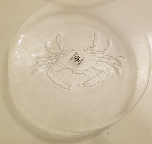 New 5 Pc Pfaltzgraff Festivities Lobster & Shellfish Glassware Platter & Plates - Picture 12 of 12