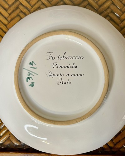 6 Crate & Barrel Fortebraccio Ceramiche Italy Floral Cup Saucer Plate+Sugar Bowl - Picture 5 of 6