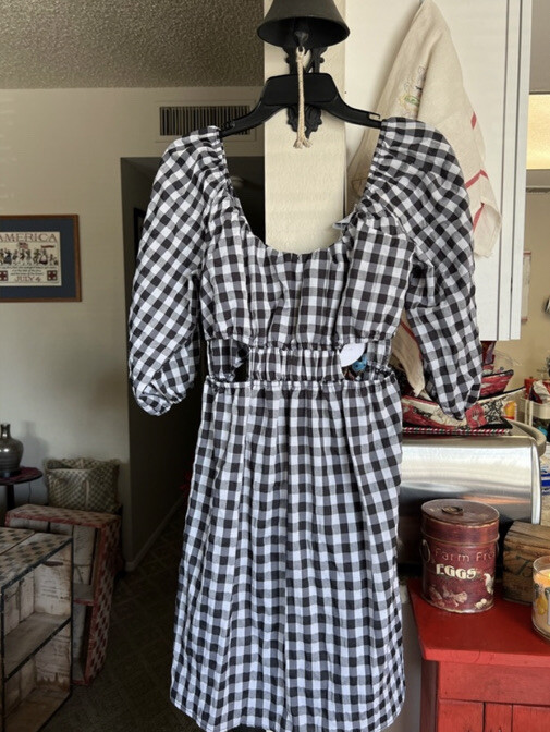 princess polly black and white dress Sz12 NWT Gingham check With Waist Cutouts & Tie Back business suit Hot Black Girl Indian size:6-12Months (80cm) neck Adjustable straps Partially