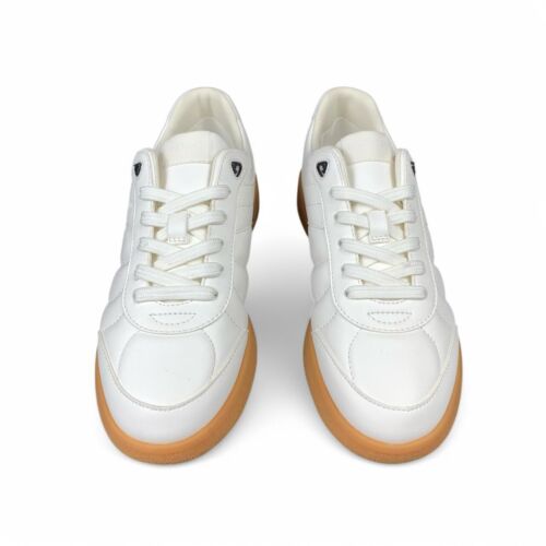 HUGO BOSS SNEAKERS WOMEN WHITE LEATHER TEXTILE LOW SIZE 37 US 6 UK 4 AUTHENTIC - Picture 4 of 10