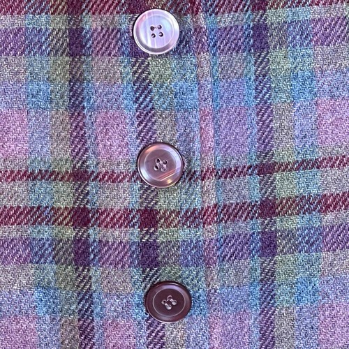 Wool Blend Blazer Purple Lilac Plaid Womens Sz 14 Feminine Clueless Academia - Picture 7 of 9