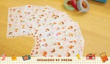 #18 Fredo cute girl cartoon pvc stickers notebook diary decoration 6 sheets 