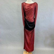 R M Richards 7472 Metallic Cape Gown in merlot Size 8
