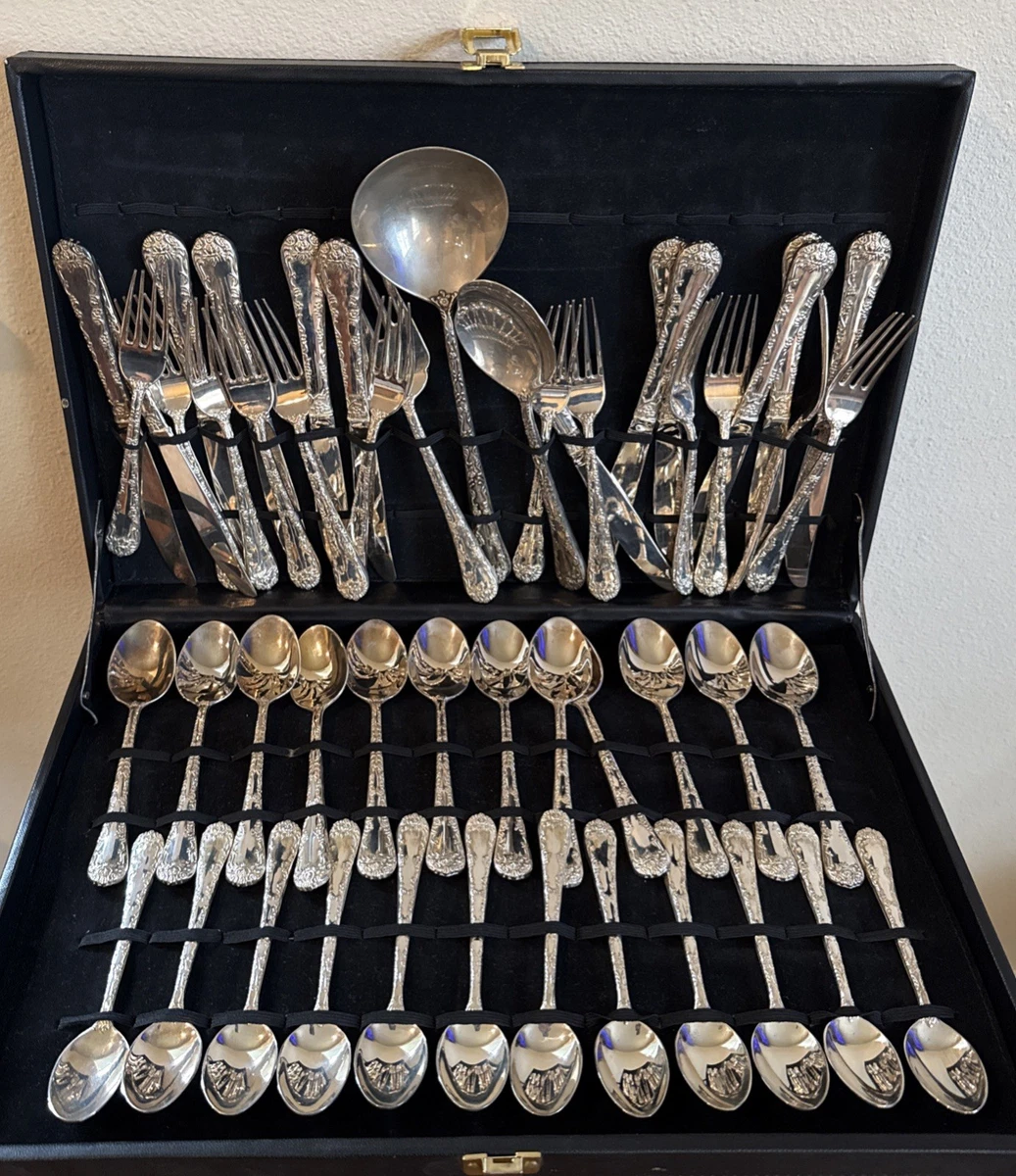 Wm. Rogers & Son Flatware-Set Antique US Silver-Plated Flatware