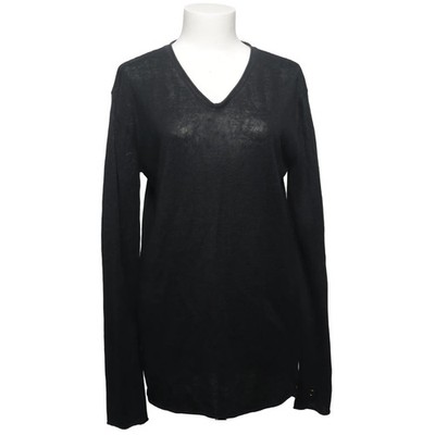Nezza, Strickpullover, Größe: M, Schwarz, Leinen, Einfarbig, Feinstrick #dEt