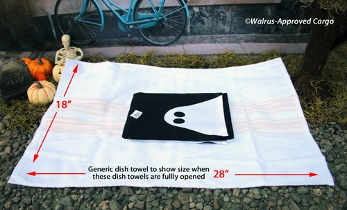 KISTE & FASS GEIST UND SCHWARZE KATZE GESCHIRRTÜCHER (2) -NEU MIT ETIKETT- SCHRECKEN KÜCHENHILFE! - Bild 9 von 9