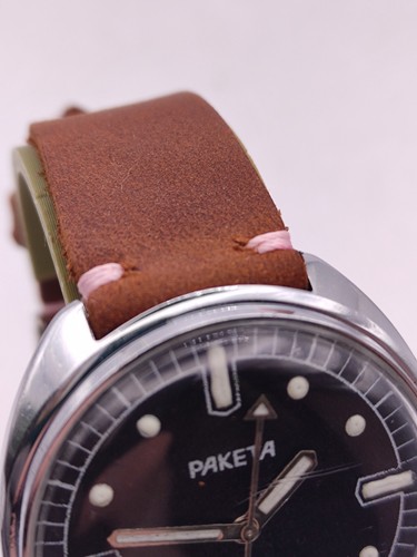 Vintage USSR Watch RAKETA SNIPER MILITARY Cal. 2609 HA Soviet Men Leather - Picture 6 of 16