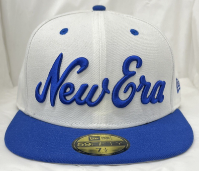 New Era 59FIFTY キャップ 7 1/2 ホワイト/ネイビー New Era 59FIFTY 7 1/2 Fitted Cap Hat Blue & White | eBay