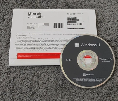 (NEU) Microsoft Windows 11 Pro DVD KEY 64Bit Deutsch 24H2 (neueste Version)