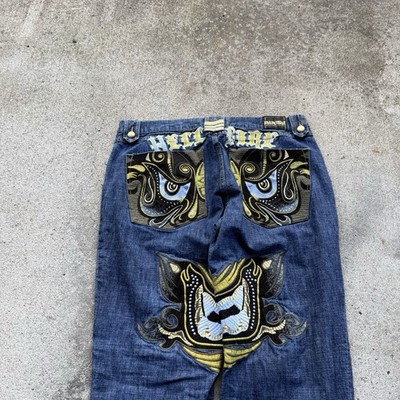 Parish Nation Embroidered Tiger Jean Vintage Size 40x32 2000s Y2K