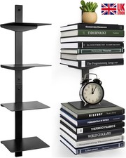 4 Tier Floating Wall Shelves Picture Ledge Display Rack Book Hanging Shelf UK