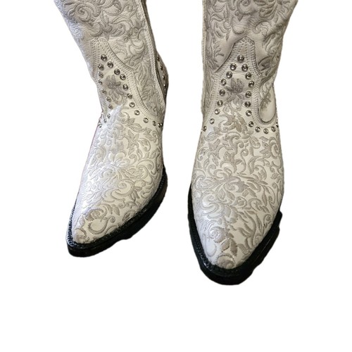 Old Gringo White Iced Bride Corset Boots Rare Find Sealed Protected Embroidery 8 - Picture 5 of 12