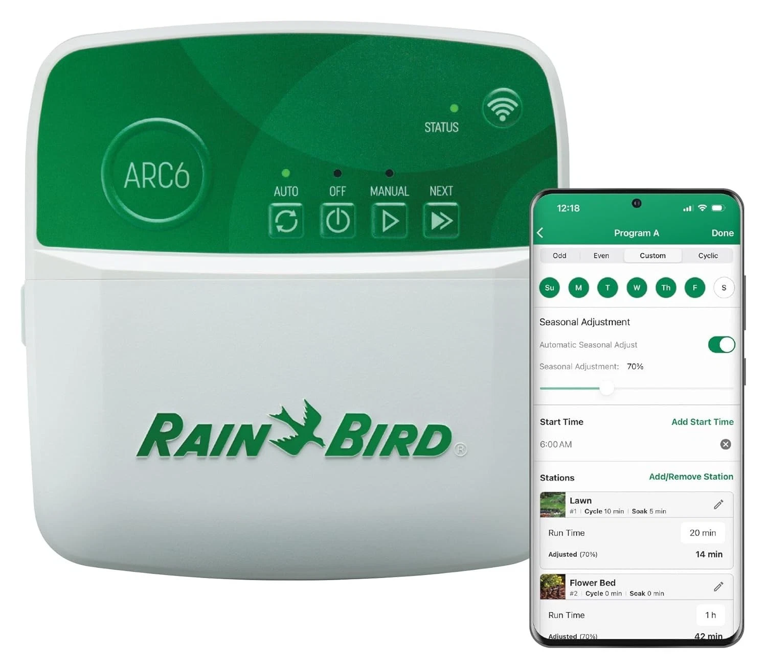 Rain Bird ARC6 6-Zones Indoor Smart WiFi Irrigation Sprinkler Timer/Controller