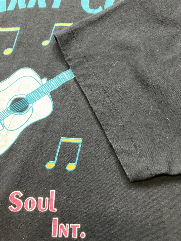 Camisa Rockabilly Larry Cole Rock My Soul Vintage Envejecida Años 90 Negra XL Foto 4 de 4