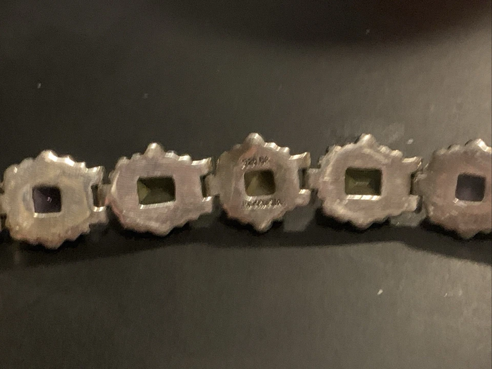 Suarti Bali BA 925 Sterling Silver Citrine Amethyst Peridot Toggle Bracelet - Image 2 of 4