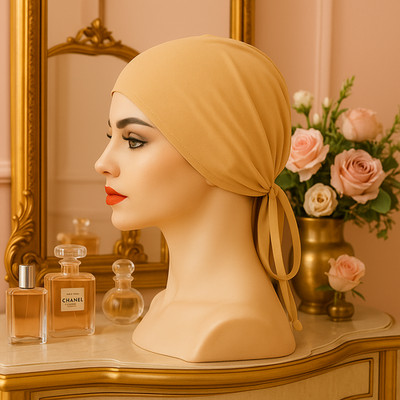 The Grip Cap   Tan | Non-Slip Hijab Undercap with Silicone Grip & Tie-Back