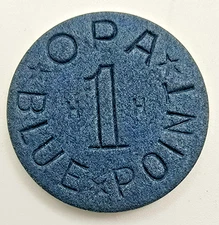 OPA BLUE Point Token H-H War Ration WW2 Vintage Old Coin HH Free Ship!