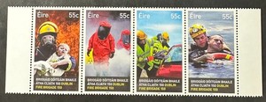 IRELAND   1973b Beautiful Mint NEVER Hinged  2012 MARGIN Strip FIRE BRIGADE