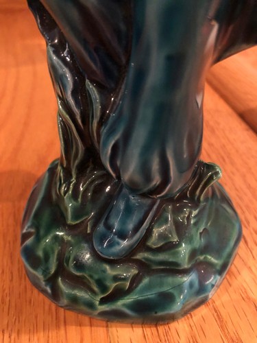 Inarco Mood Indigo Blue Chinese Mudman / Yoke Bearer / Wise Man Ceramic Figurine - Picture 5 of 11