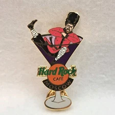 Hard Rock Cafe Moscow Pin Russia Cossack Dancer Martini Glass Closed