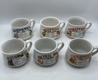 Vintage Soup Mugs With Recipes Set of 6 Ceramic Handles 1970s Collectable VGC