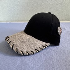 Stylish Baseball Cap Black With Faux Fur Decorative Brim One Size