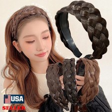 Womens Wide Messy Braided Headband Synthetic Hair Plaited Headband Beauty Access