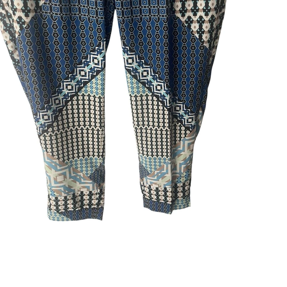 Calça de tornozelo Hale Bob feminina tamanho médio hippie patchwork padrão - Imagem 3 de 4