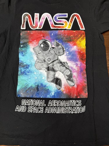 NASA Shirt Mens Small Black Astronaut Space Graphic Tee National Aeronautics - Picture 2 of 5