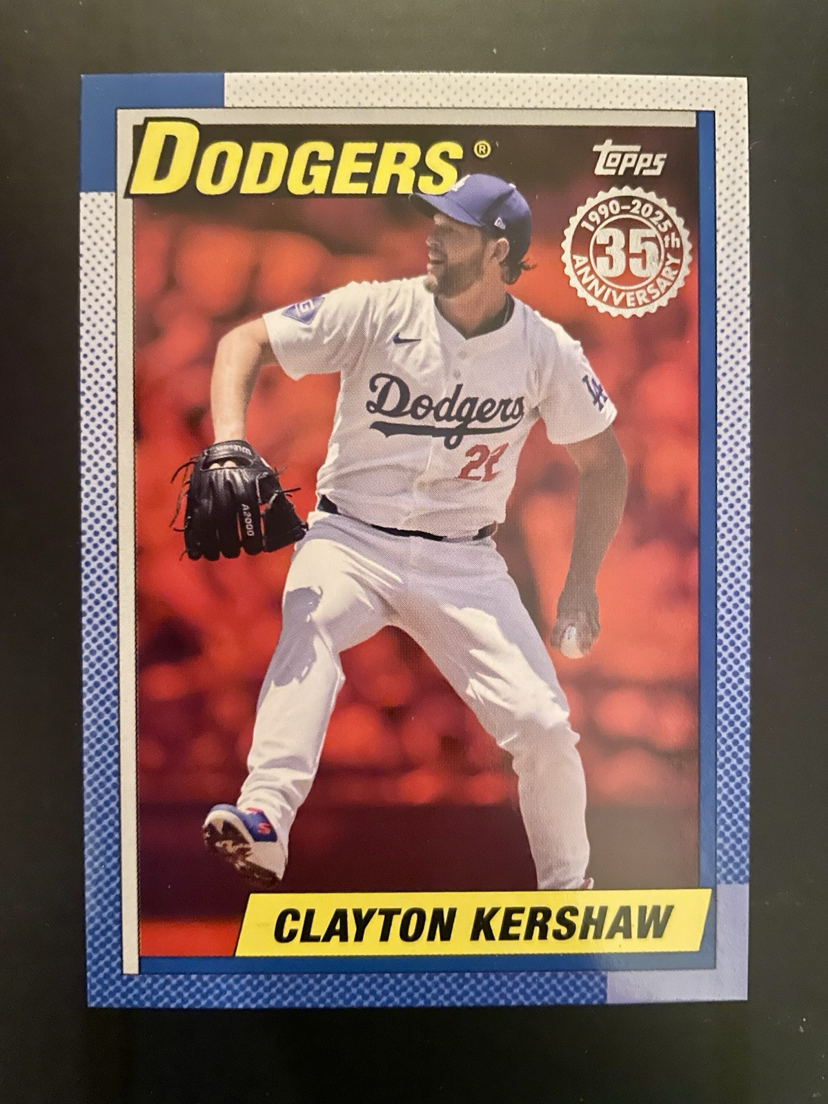 2025 Topps Series 1 Clayton Kershaw /5 Red 1990 35th T90-61 Los Angeles Dodgers