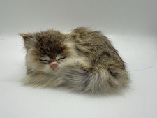 Vintage Realistic Sleeping Cat Figurine 5  Ma...