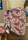 Talbots Paisley Floral Print Fringe Trim Lightweight Scarf Wrap Shawl — photo 4