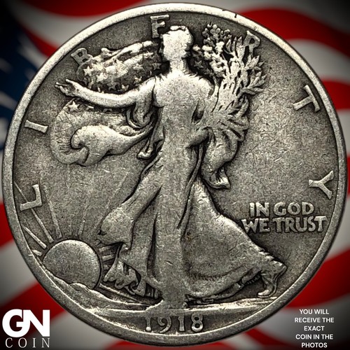 1918 D Walking Liberty Half Dollar Z7351