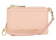 Marc Jacobs Groove Top Zip ID Card Wallet Key Fob Holder Wristlet ~NWT~ Rose