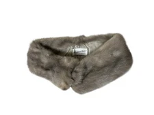 Vintage Hopper Furs St Louis Real Fur Collar Scarf Gray Wrap Shawl Neck Warmer