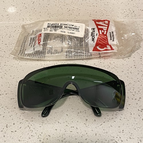 NOS Vintage 80s Willson Z87 Dark Green Type 3 Safety Glasses Vented Side Shields - Picture 1 of 13