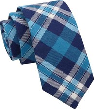 Skinny Ties for Men, Cotton Mens Ties Striped/Plaid Men's Neckties Style-2